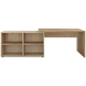 vidaXL Hoekbureau 4 schappen eiken