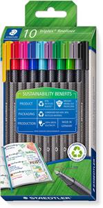 Staedtler triplus 334 RC10 Fineliner Diverse kleuren 0.3 mm 10 stuk(s)