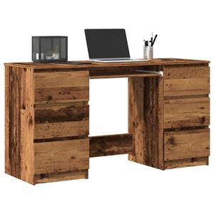 vidaXL Schrijftafel 140x50x77 cm bewerkt hout oud houtkleurig