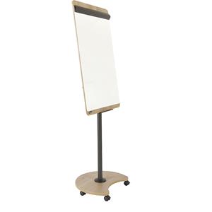 Rocada Flipchart NAT0616 (b x h) 670 mm x 2000 mm Hout, Eiken, Wit (RAL 9003) Afwisbaar, Beschrijfbaar, In hoogte verstelbaar, Incl. opbergbakje, Magneetband