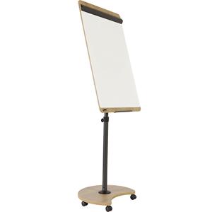 Rocada Flipchart NAT0618 (b x h) 670 mm x 2000 mm Eiken, Wit (RAL 9003), Staal Afwisbaar, Beschrijfbaar, In hoogte verstelbaar, Incl. opbergbakje, Magneetband