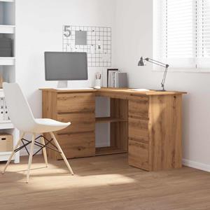 vidaXL Hoekbureau 145x100x76 cm bewerkt hout artisanaal eikenkleur