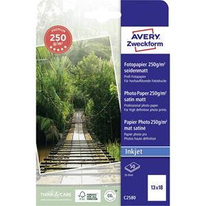 Avery-Zweckform Premium C2580 Fotopapier 13 x 18 cm 250 g/m² 50 vellen Zijdemat