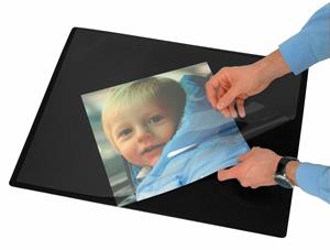 Q-CONNECT onderlegger, ft 63 x 50 cm, zwart, met folie