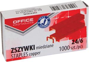 Office Products nietjes 24/6, verkoperd, doos van 1000 stuks