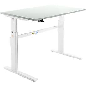 Schäfer Shop Select Schäfer Shop  Select Bureau, elektrisch in hoogte verstelbaar, rechthoekig, C-poot, lichtgrijs/wit, B 1200 mm
