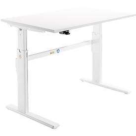 Schäfer Shop Select Schäfer Shop  Select Bureau, elektrisch in hoogte verstelbaar, rechthoekig, C-poot, wit/wit, B 1200 mm