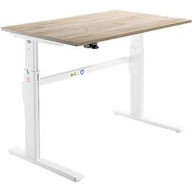 Schäfer Shop Select Schäfer Shop  Select Bureau, elektrisch in hoogte verstelbaar, rechthoekig, C-poot, eiken/wit, B 1200 mm