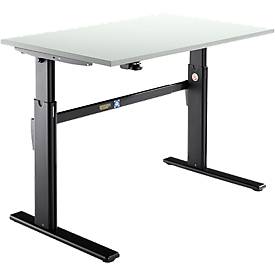 Schäfer Shop Select Schäfer Shop  Select Bureau, elektrisch in hoogte verstelbaar, rechthoekig, C-poot, lichtgrijs/zwart, B 1200 mm