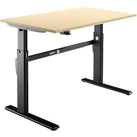 Schäfer Shop Select Schäfer Shop  Select Bureau, elektrisch in hoogte verstelbaar, rechthoekig, C-poot, ahorn/zwart, B 1200 mm