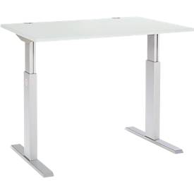 Schäfer Shop Select Schäfer Shop  Select Bureautafel ERGO-T, T-poot, eentraps elektrische in hoogte verstelbaar, B 1200 x D 800 x H 725 -1185 mm, lichtgrijs