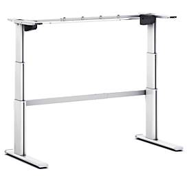 Comfort tafelframe, voor bureaubreedtes 1200-2000 mm, elektrisch in hoogte verstelbaar, H 610-1280 mm, C-voet, zilver