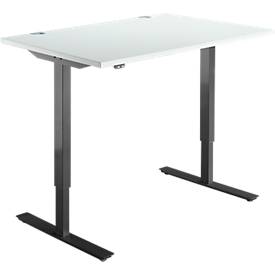 Schäfer Shop  Select Bureautafel START UP, eentraps elektr. in hoogte verstelbaar, B 1200 mm, lichtgrijs/zwart