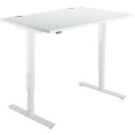 Schäfer Shop  Select Bureautafel START UP, eentraps elektr. in hoogte verstelbaar, B 1200 mm, lichtgrijs/wit