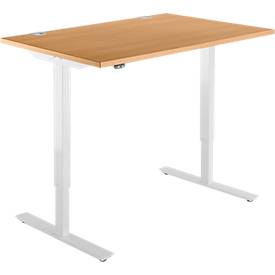 Schäfer Shop  Select Bureautafel START UP, eentraps elektr. in hoogte verstelbaar, B 1200 mm, beuken/wit