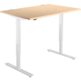 Schäfer Shop  Select Bureautafel START UP, eentraps elektr. in hoogte verstelbaar, B 1200 mm, esdoorn/wit