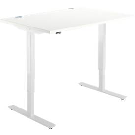 Schäfer Shop  Select Bureautafel START UP, eentraps elektr. in hoogte verstelbaar, B 1200 mm, wit/wit