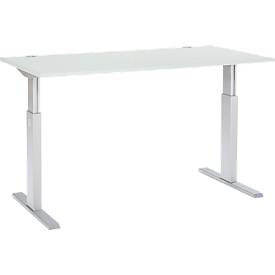 Schäfer Shop Select Schäfer Shop  Select Bureautafel ERGO-T, T-poot, eentraps elektrische in hoogte verstelbaar, B 1600 x D 800 x H 725 -1185 mm, lichtgrijs