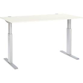 Schäfer Shop Select Bureautafel ERGO-T, T-poot, eentraps elektrische in hoogte verstelbaar, B 1600 x D 800 x H 725 -1185 mm, wit
