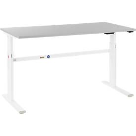 Schäfer Shop Select Schäfer Shop  Select Bureau, elektrisch in hoogte verstelbaar, rechthoekig, C-poot, lichtgrijs/wit, B 1600 mm