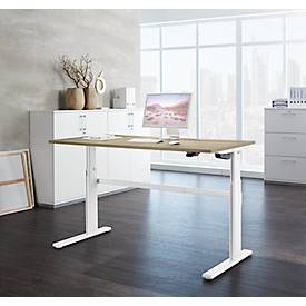 Schäfer Shop Select Schäfer Shop  Select Bureau, elektrisch in hoogte verstelbaar, rechthoekig, C-poot, eiken/wit, B 1600 mm