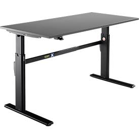 Schäfer Shop Select Schäfer Shop  Select Bureau, elektrisch in hoogte verstelbaar, rechthoekig, C-poot, grafiet/zwart, B 1600 mm