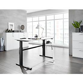 Schäfer Shop Select Schäfer Shop  Select Bureau, elektrisch in hoogte verstelbaar, rechthoekig, C-poot, wit/zwart, B 1600 mm