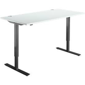 Schäfer Shop  Select Bureautafel START UP, eentraps elektr. in hoogte verstelbaar, B 1600 mm, lichtgrijs/zwart