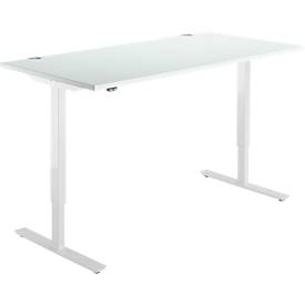 Schäfer Shop  Select Bureautafel START UP, eentraps elektr. in hoogte verstelbaar, B 1600 mm, lichtgrijs/wit