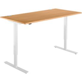 Schäfer Shop  Select Bureautafel START UP, eentraps elektr. in hoogte verstelbaar, B 1600 mm, beuken/wit