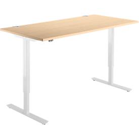 Schäfer Shop  Select Bureautafel START UP, eentraps elektr. in hoogte verstelbaar, B 1600 mm, esdoorn/wit