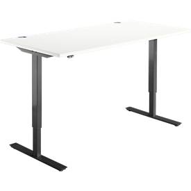 Schäfer Shop  Select Bureautafel START UP, eentraps elektr. in hoogte verstelbaar, B 1600 mm, wit/zwart