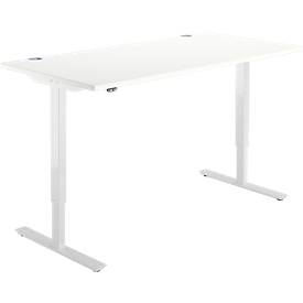 Schäfer Shop  Select Bureautafel START UP, eentraps elektr. in hoogte verstelbaar, B 1600 mm, wit/wit
