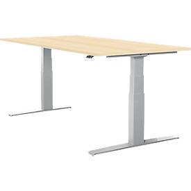 Schäfer Shop Select Bureautafel LOGIN - elektrisch in hoogte verstelbaar -  T-poot onderstel - B 1600 x D 800 x H 645 - 1290 mm -  ahorndecor - ons merk 