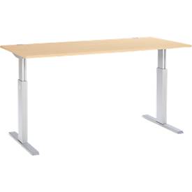 Schäfer Shop Select Bureautafel ERGO-T, T-poot, eentraps elektrische in hoogte verstelbaar, B 1800 x D 800 x H 725 -1185 mm, dekor ahorn