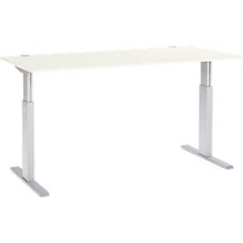Schäfer Shop Select Bureautafel ERGO-T, T-poot, eentraps elektrische in hoogte verstelbaar, B 1800 x D 800 x H 725 -1185 mm, wit