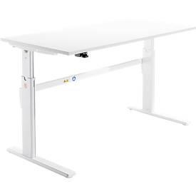Schäfer Shop Select Schäfer Shop  Select Bureau, elektrisch in hoogte verstelbaar, rechthoekig, C-poot, wit/wit, B 1800 mm