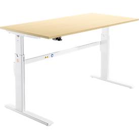 Schäfer Shop Select Schäfer Shop  Select Bureau, elektrisch in hoogte verstelbaar, rechthoekig, C-poot, ahorn/wit, B 1800 mm