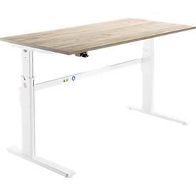 Schäfer Shop Select Schäfer Shop  Select Bureau, elektrisch in hoogte verstelbaar, rechthoekig, C-poot, eiken/wit, B 1800 mm