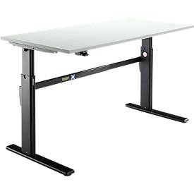 Schäfer Shop Select Schäfer Shop  Select Bureau, elektrisch in hoogte verstelbaar, rechthoekig, C-poot, lichtgrijs/zwart, B 1800 mm
