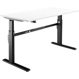 Schäfer Shop Select Schäfer Shop  Select Bureau, elektrisch in hoogte verstelbaar, rechthoekig, C-poot, wit/zwart, B 1800 mm