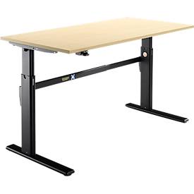 Schäfer Shop Select Schäfer Shop  Select Bureau, elektrisch in hoogte verstelbaar, rechthoekig, C-poot, ahorn/zwart, B 1800 mm