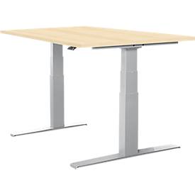Schäfer Shop Select Bureautafel LOGIN - elektrisch in hoogte verstelbaar -  T-poot onderstel - B 1200 x D 800 x H 645 - 1290 mm - ahorndecor - ons merk 