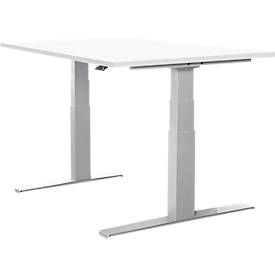 Schäfer Shop Select Bureautafel LOGIN - elektrisch in hoogte verstelbaar -  T-poot onderstel - B 1200 x D 800 x H 645 - 1290 mm - wit - ons merk 