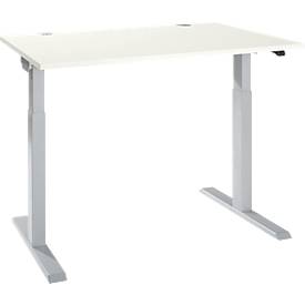 Schäfer Shop Select Bureau ERGO-T 2.0 - elektrisch in hoogte verstelbaar - B 1200 x D 800 x H 715-1205 mm - T-voet blank alu - wit - ons merk 