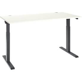 Schäfer Shop Select Bureau ERGO-T 2.0 - elektrisch in hoogte verstelbaar - B 1600 x D 800 x H 715-1205 mm - T-voet antraciet - wit - ons merk 