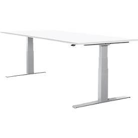 Schäfer Shop Select Bureautafel LOGIN - elektrisch in hoogte verstelbaar -  T-poot onderstel - B 1800 x D 800 x H 645 - 1290 mm - wit - ons merk 