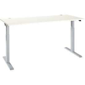 Schäfer Shop Select Bureau ERGO-T 2.0 - elektrisch in hoogte verstelbaar - B 1800 x D 800 x H 715-1205 mm - T-voet blank alu - wit - ons merk 