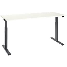 Schäfer Shop Select Bureau ERGO-T 2.0 - elektrisch in hoogte verstelbaar - B 1800 x D 800 x H 715-1205 mm - T-voet antraciet - wit - ons merk 