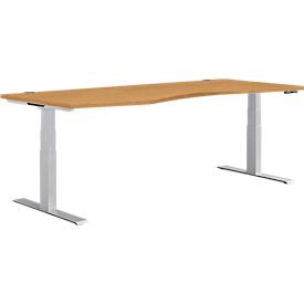Schäfer Shop Genius Schäfer Shop  Genius Bureautafel in vrije vorm MODENA FLEX, elektr. in hoogte verstelbaar, aanbouw links, B 1800 mm, beuken